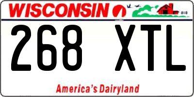 WI license plate 268XTL