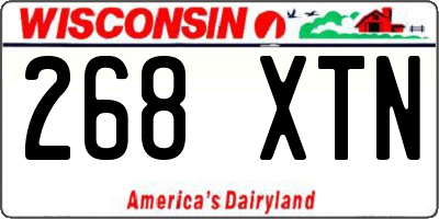 WI license plate 268XTN
