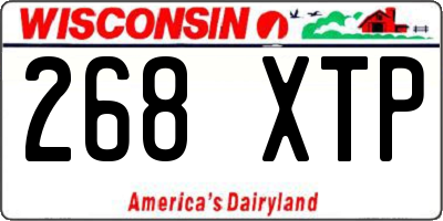 WI license plate 268XTP
