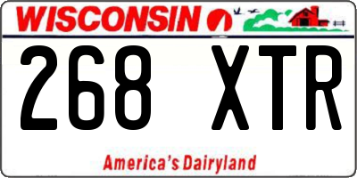 WI license plate 268XTR