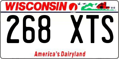 WI license plate 268XTS