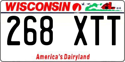 WI license plate 268XTT
