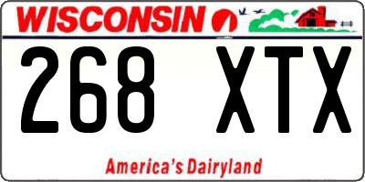 WI license plate 268XTX