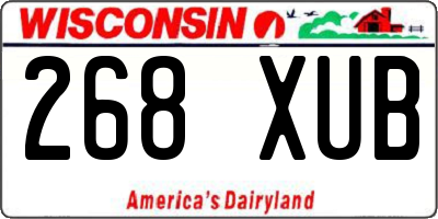 WI license plate 268XUB