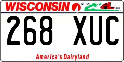WI license plate 268XUC