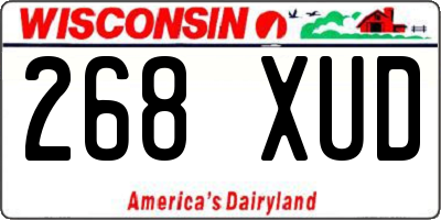 WI license plate 268XUD