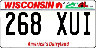 WI license plate 268XUI