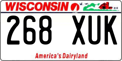 WI license plate 268XUK