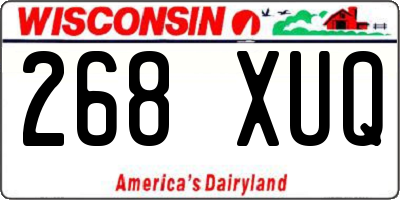 WI license plate 268XUQ