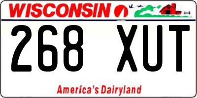 WI license plate 268XUT