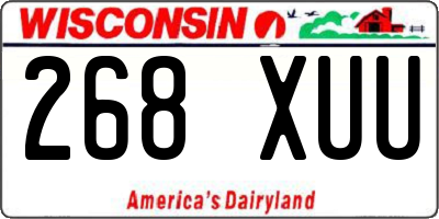 WI license plate 268XUU