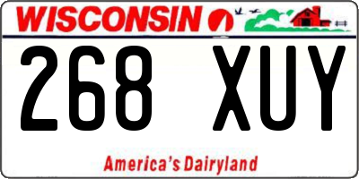 WI license plate 268XUY