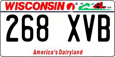 WI license plate 268XVB