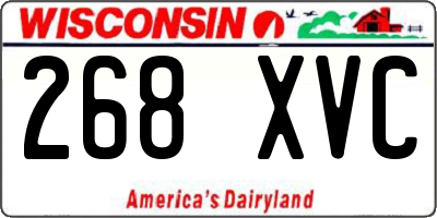 WI license plate 268XVC