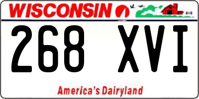 WI license plate 268XVI