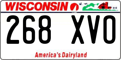 WI license plate 268XVO