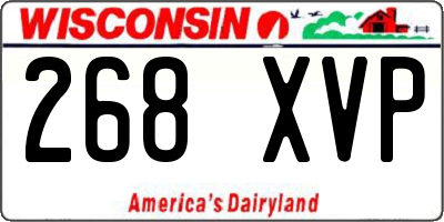 WI license plate 268XVP