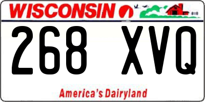 WI license plate 268XVQ