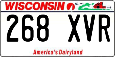 WI license plate 268XVR
