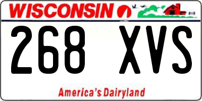 WI license plate 268XVS