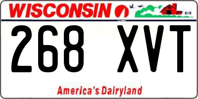 WI license plate 268XVT