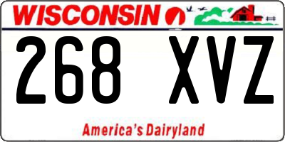 WI license plate 268XVZ