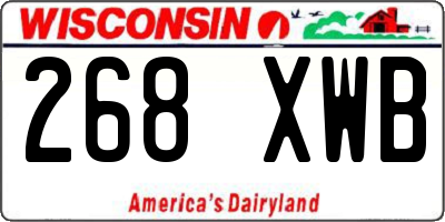 WI license plate 268XWB