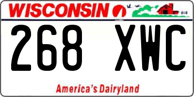 WI license plate 268XWC