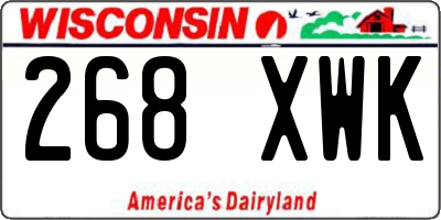 WI license plate 268XWK