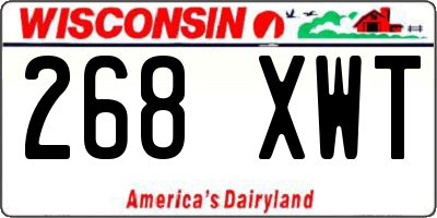 WI license plate 268XWT