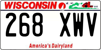WI license plate 268XWV