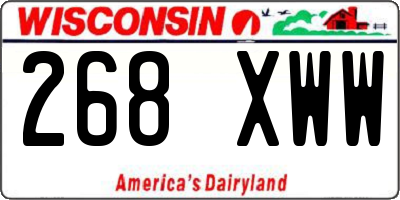 WI license plate 268XWW