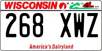WI license plate 268XWZ