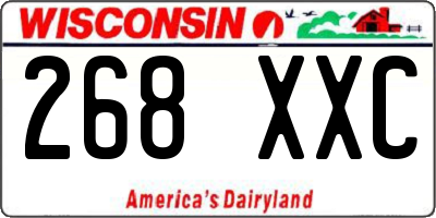 WI license plate 268XXC