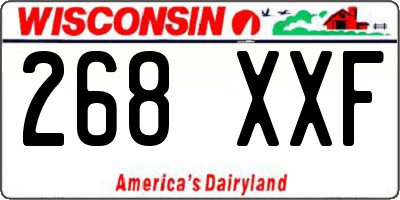 WI license plate 268XXF