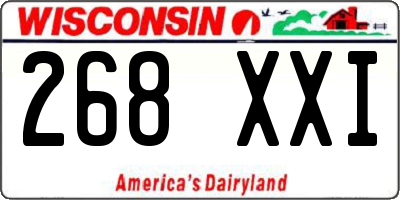WI license plate 268XXI