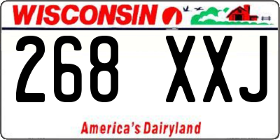 WI license plate 268XXJ