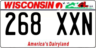 WI license plate 268XXN