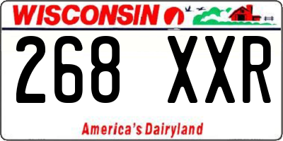 WI license plate 268XXR