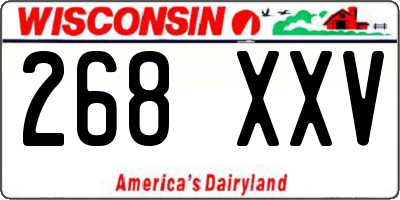 WI license plate 268XXV