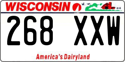 WI license plate 268XXW