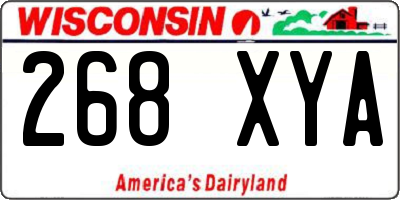 WI license plate 268XYA
