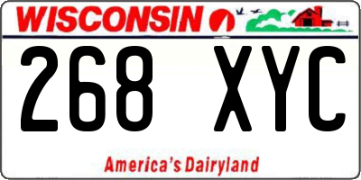 WI license plate 268XYC