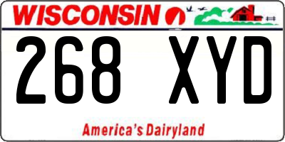 WI license plate 268XYD