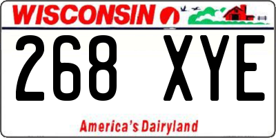 WI license plate 268XYE