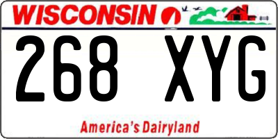 WI license plate 268XYG