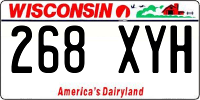 WI license plate 268XYH