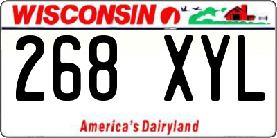 WI license plate 268XYL