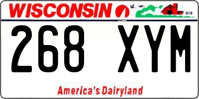 WI license plate 268XYM