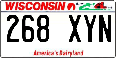 WI license plate 268XYN